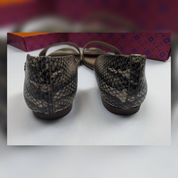Tory Burch Snakeskin Print Savannah Flat Sandal - Picture 6 of 8